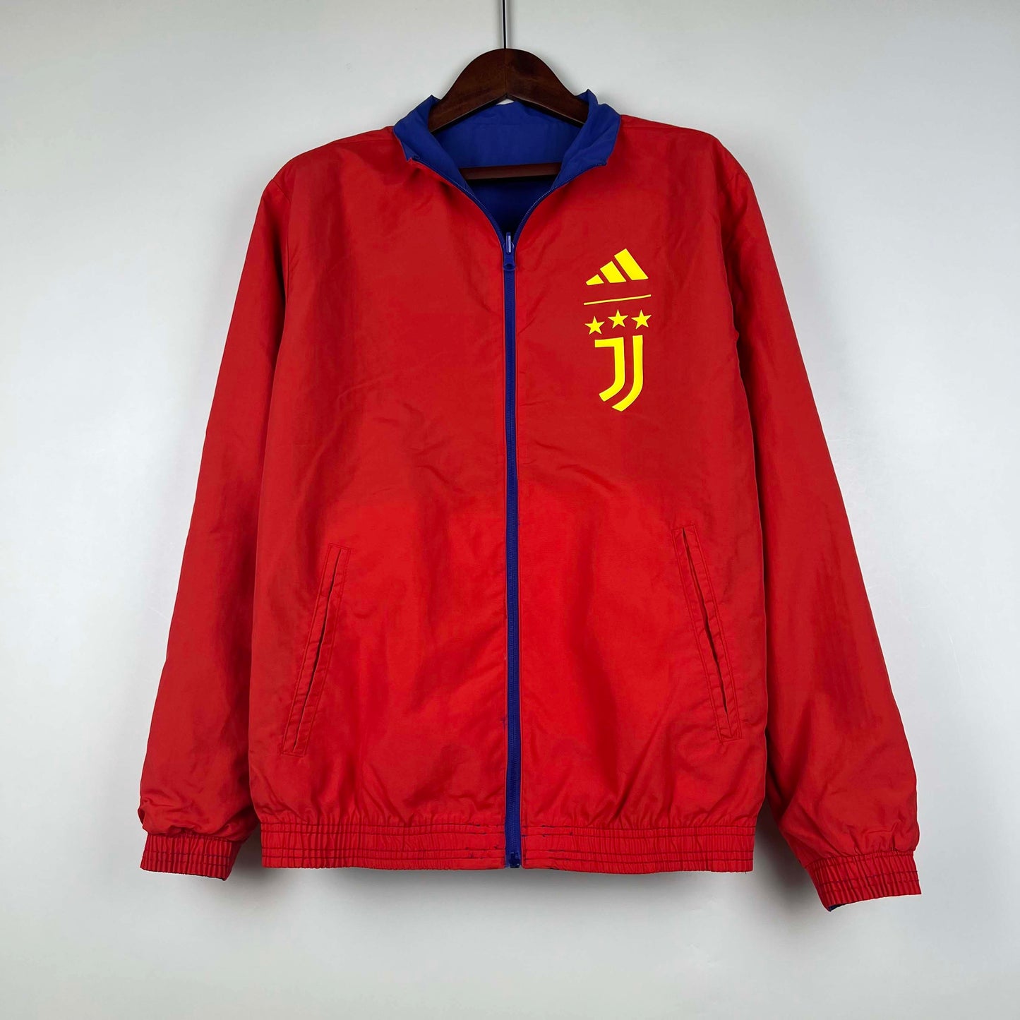 2023-2024 Juventus Reversible Windbreaker（Blue-red）Soccer Jersey 1:1 Thai Quality