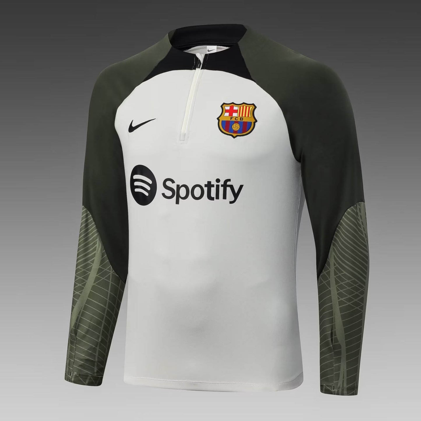 2023/2024 Barcelona Half-Pull Training Suit Grey Jersey Set