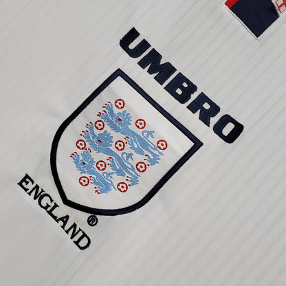 1998 Retro England Home Soccer Jersey