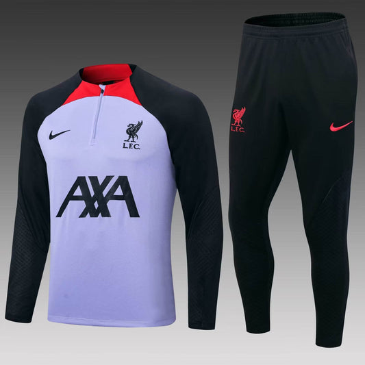 2022/2023 Liverpool Half-Pull Training Suit Purple Jersey 1:1 Thai Quality Set