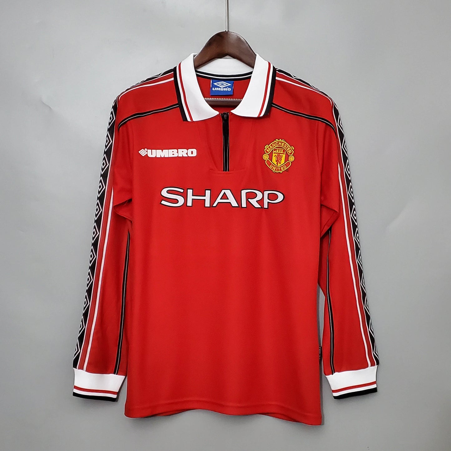 1998-1999 Retro Long Sleeve Manchester United Home Football Shirt 1:1 Thai Quality