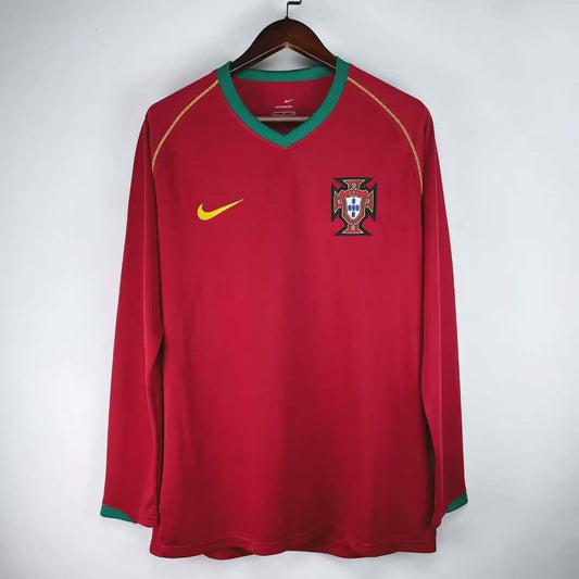 2006 Retro Long Sleeve Portugal Home Football Shirt