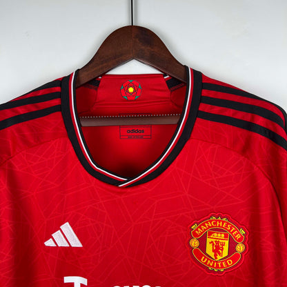 2023/2024 Long Sleeve Manchester United Home Football Shirt 1:1 Thai Quality