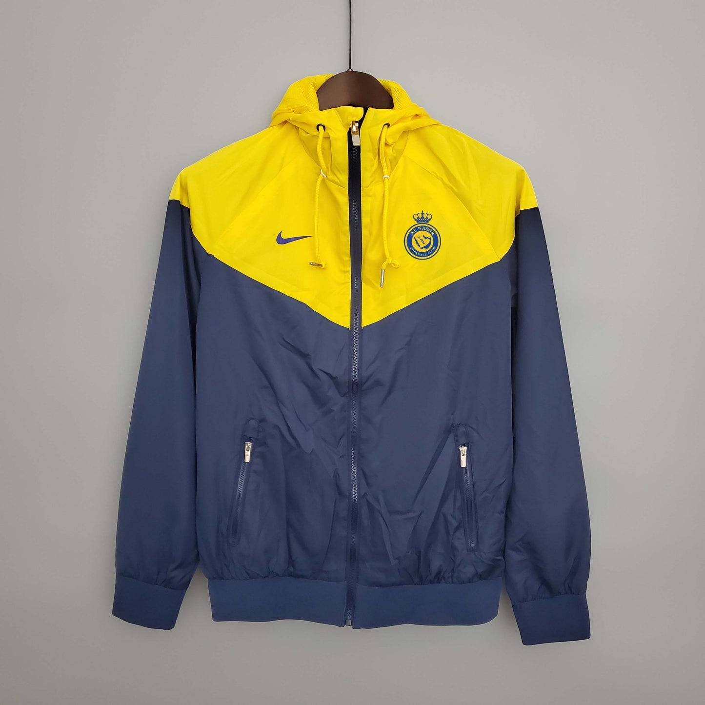 2023/2024 Al-Nassr Windbreaker Navy blue and yellow Soccer Jersey 1:1 Thai Quality