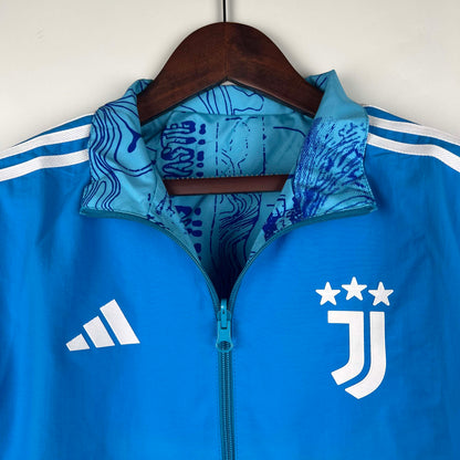 2023-2024 Juventus Reversible Windbreaker Blue Soccer Jersey 1:1 Thai Quality