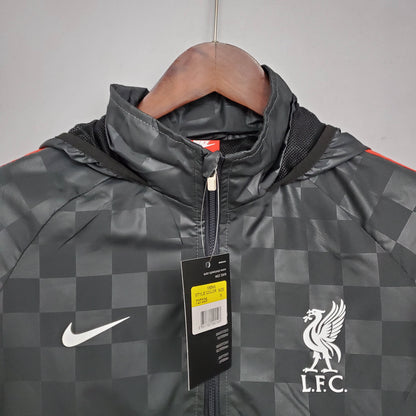 2021/2022 Liverpool Windbreaker Black-Grey Plaid Soccer Jersey 1:1 Thai Quality