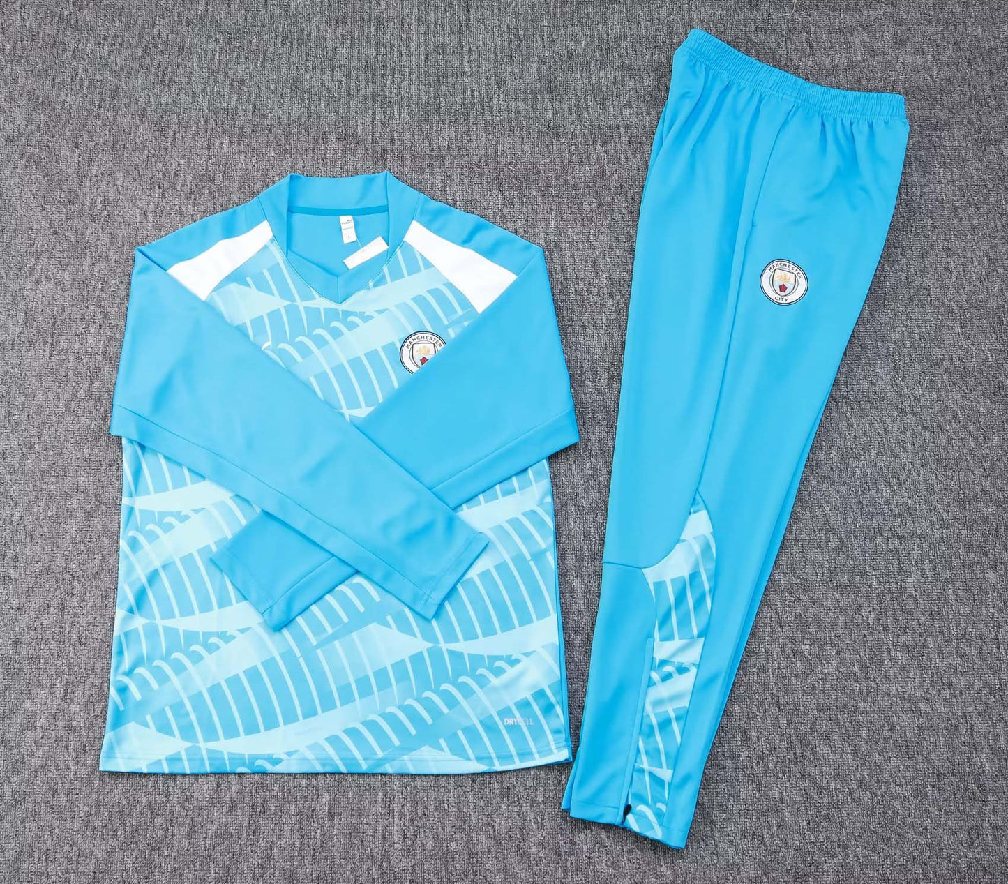 2023/2024 Manchester City Half-Pull Training Suit blue Football Shirt 1:1 Thai Quality Set