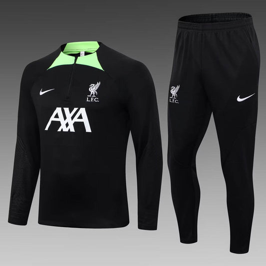 2023/2024 Liverpool Half-Pull Training Suit Black Jersey 1:1 Thai Quality Set