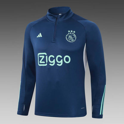 2023/2024 Ajax Half-Pull Training Suit Royal blue Football Shirt 1:1 Thai Quality Set