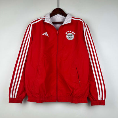 2023-2024 Bayern Munich Reversible Windbreaker （Red-white）Soccer Jersey 1:1 Thai Quality