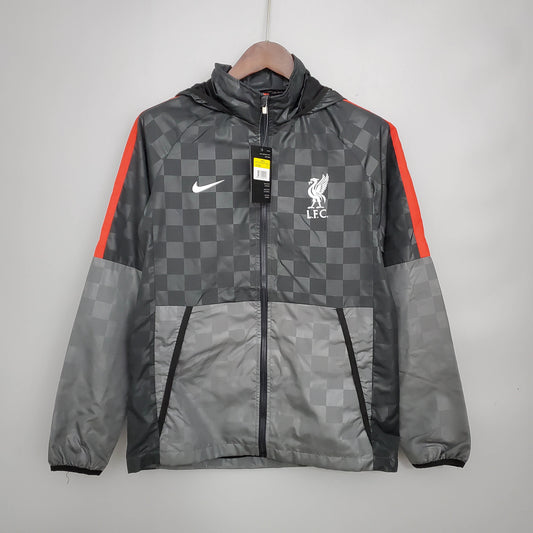 2021/2022 Liverpool Windbreaker Black-Grey Plaid Soccer Jersey 1:1 Thai Quality