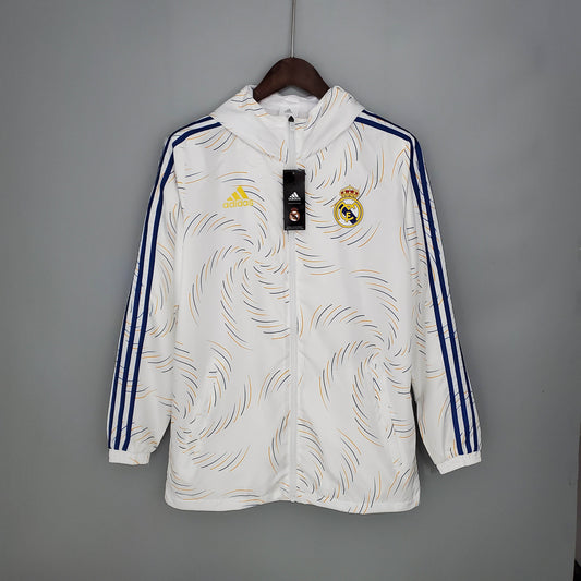 2021/2022 Real Madrid Jersey Windbreaker White(Blue Edge)