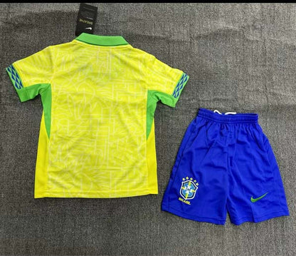 2024 Brazil Home Football Shirt 1:1 Thai Quality Kids Size