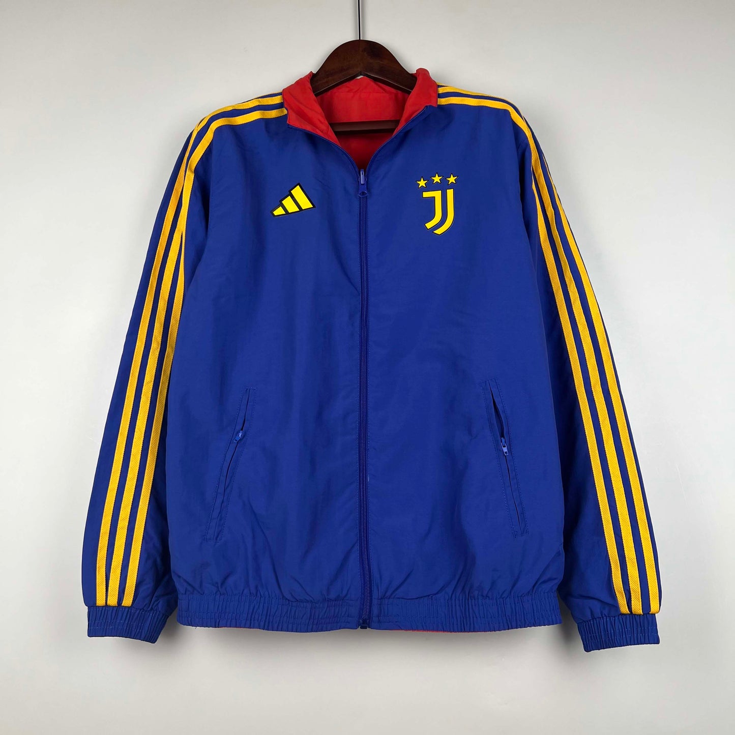 2023-2024 Juventus Reversible Windbreaker（Blue-red）Soccer Jersey 1:1 Thai Quality