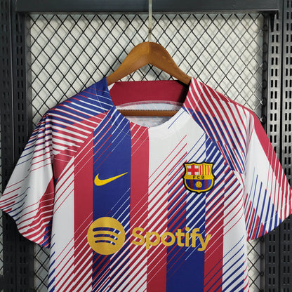 2023/2024 Barcelona Training Wear Red White Blue Jersey