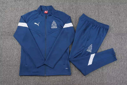 2023/2024 Olympique de Marseille Long Zip Jacket Dark Blue Football Jersey Set