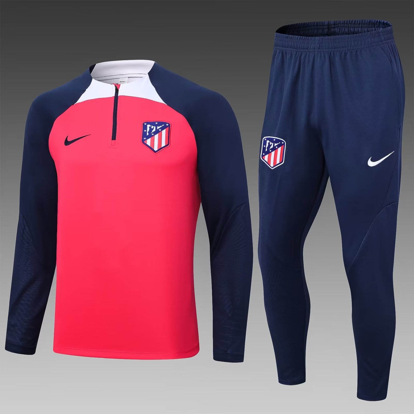 2023/2024 Atletico Madrid Half-Pull Training Suit Red 1:1 Thai Quality Set