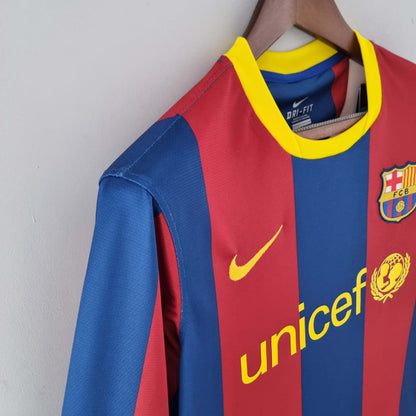 2010/2011 Retro Long Sleeve Barcelona Home Football Shirt 1:1 Thai Quality