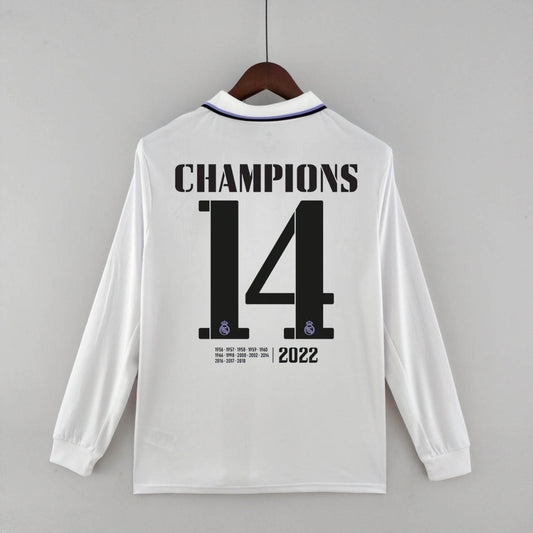 2022/2023 Long Sleeve Real Madrid Home 14 Champions Edition Jersey