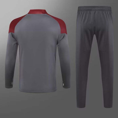 2023/2024 Manchester City Half-Pull Training Suit Gray Football Shirt 1:1 Thai Quality Set