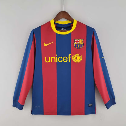 2010/2011 Retro Long Sleeve Barcelona Home Football Shirt 1:1 Thai Quality