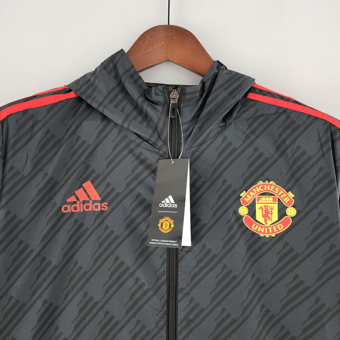 2022/2023 Manchester United Windbreaker Black Red Edge