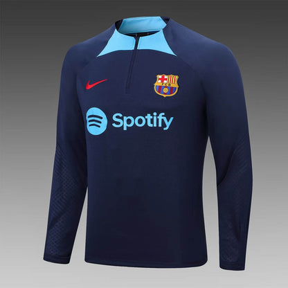 2022/2023 Barcelona Half-Pull Training Suit Dark Blue Jersey Set