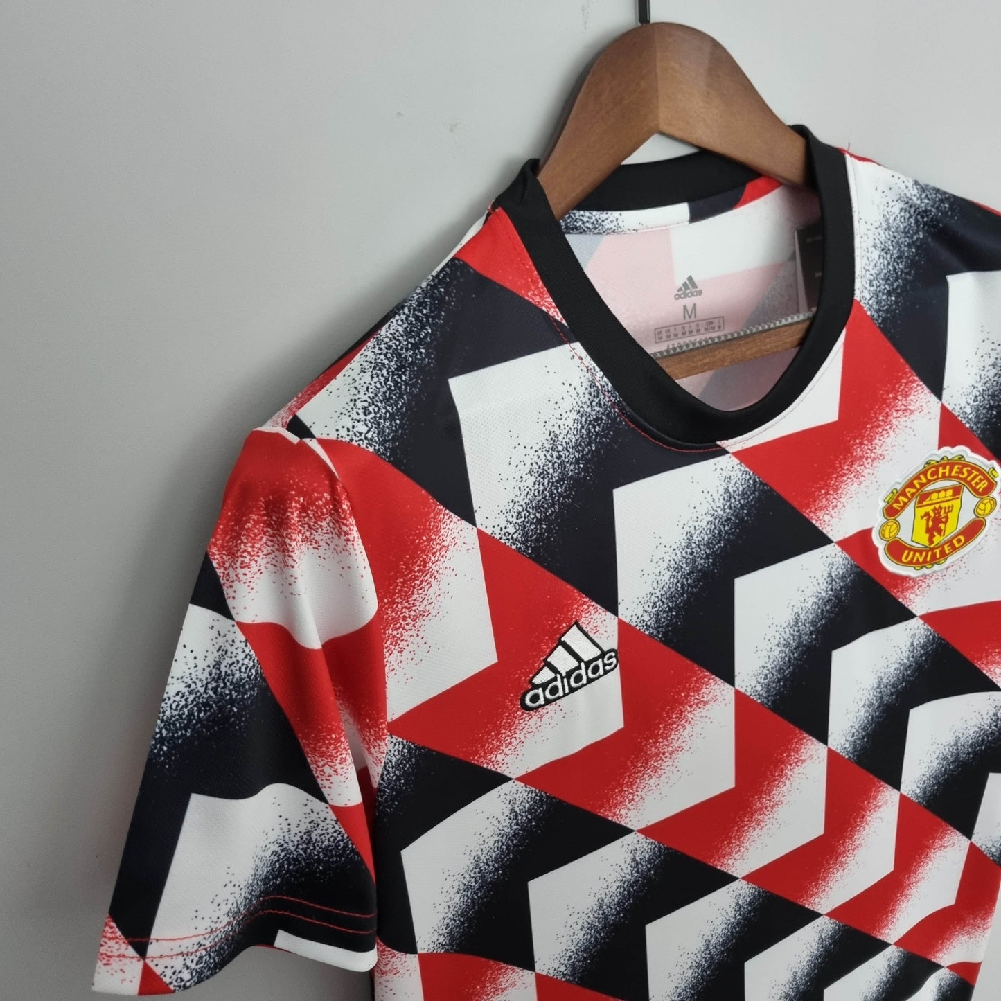 2022/2023 Manchester United Training Suit Red White Black Geometric Pattern 1:1 Thai Quality