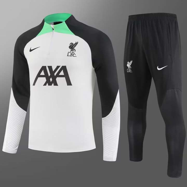 2023/2024 Liverpool Half-Pull Training Suit Gray-white Jersey 1:1 Thai Quality Set