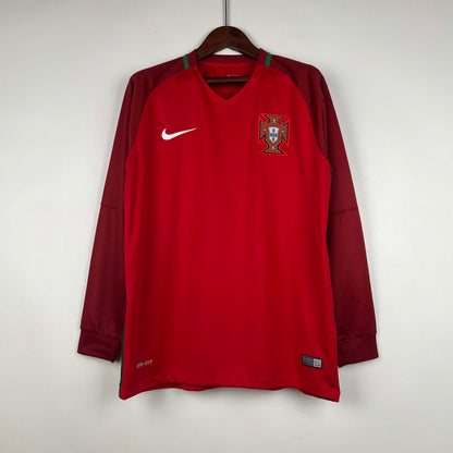 2016 Retro Long Sleeve Portugal Home Football Shirt 1:1 Thai Quality