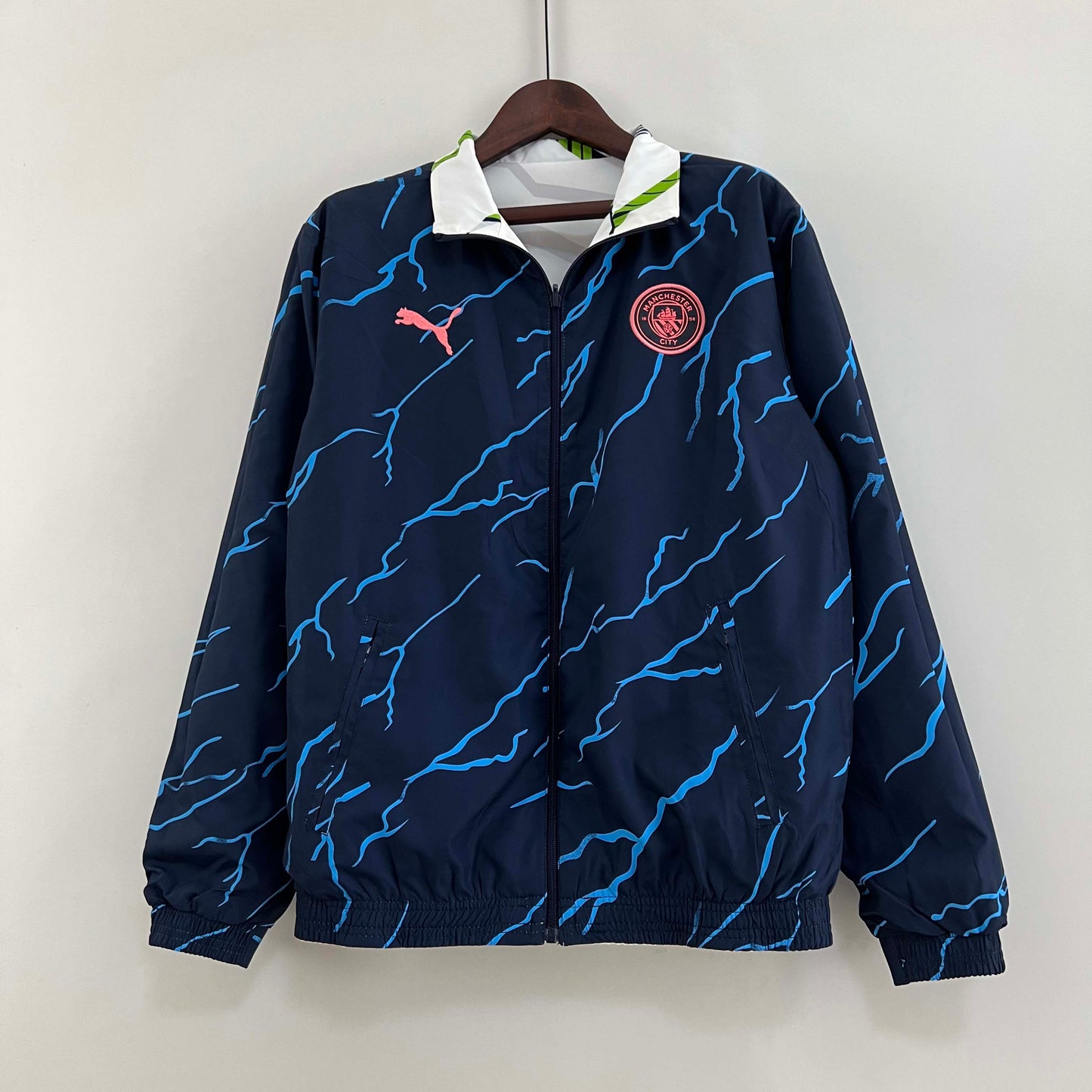 2023/2024 Manchester City Reversible Windbreaker Navy blue Soccer Jersey 1:1 Thai Quality