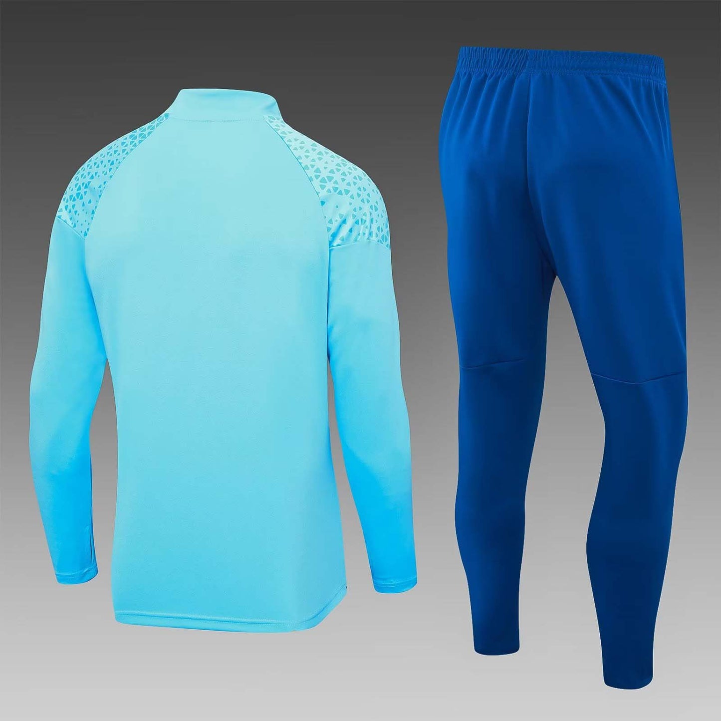 2023/2024 Olympique de Marseille Half-Pull Training Suit Light blue Football Jersey Set