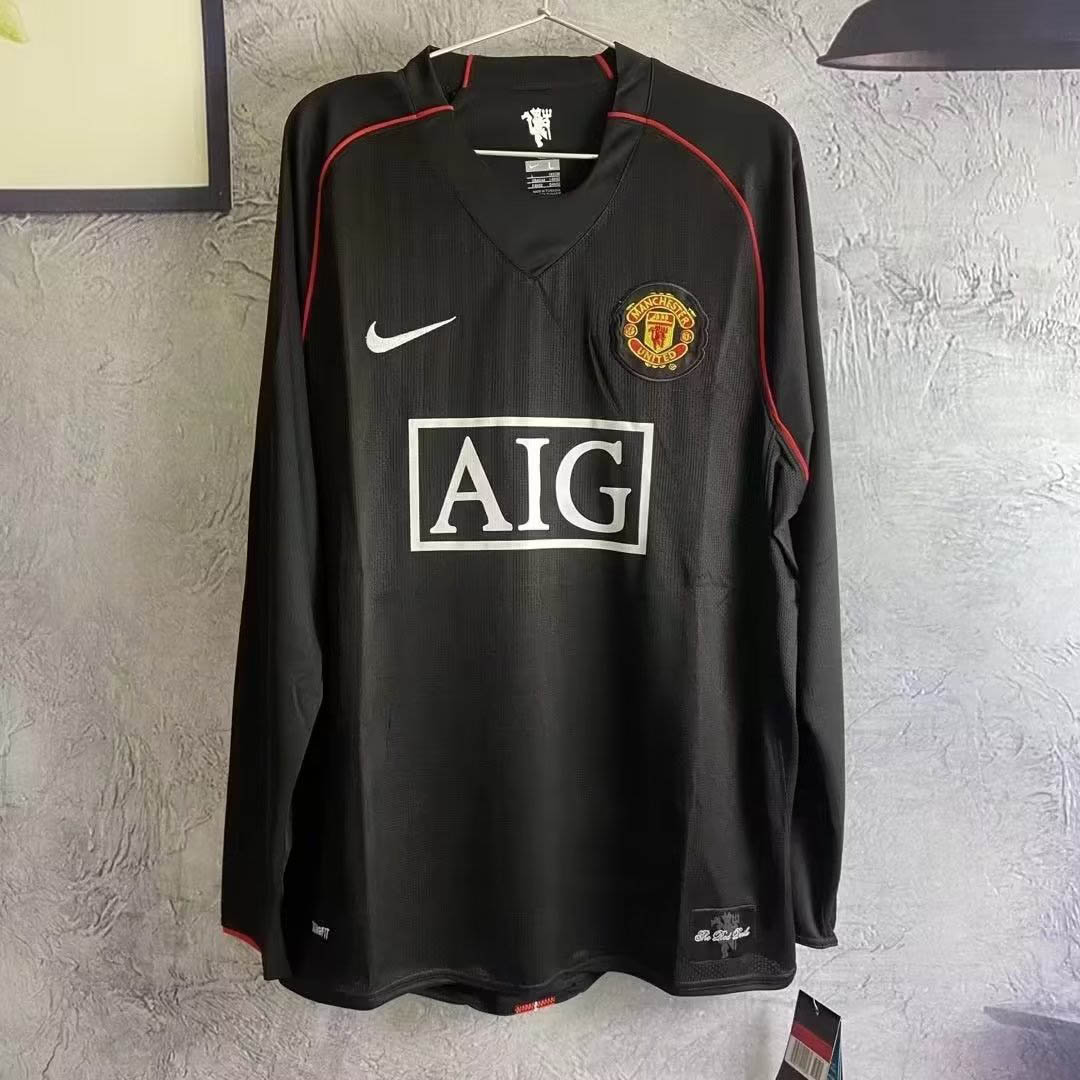 2007/2008 Retro Long Sleeve Manchester United Third Away Football Shirt 1:1 Thai Quality