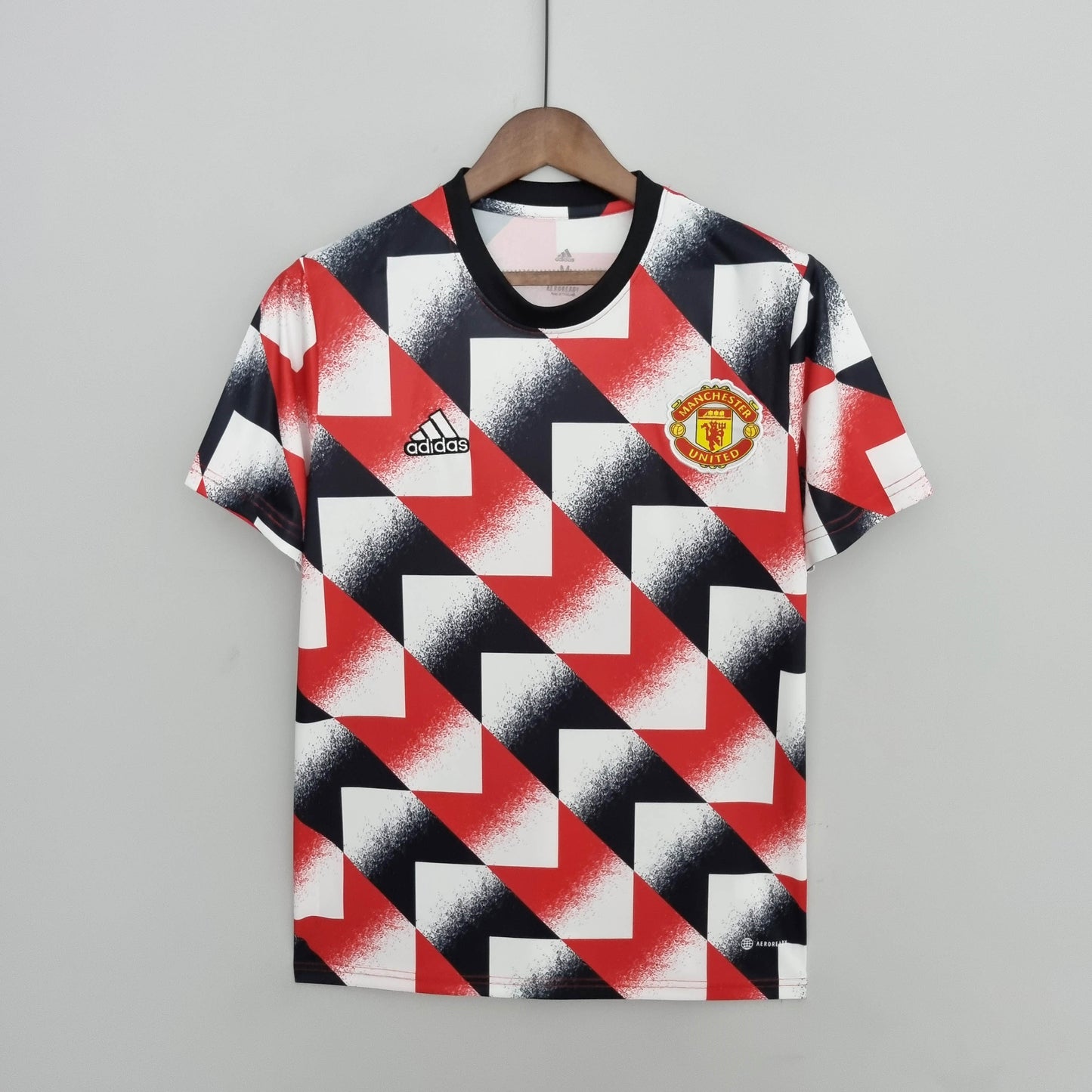 2022/2023 Manchester United Training Suit Red White Black Geometric Pattern 1:1 Thai Quality