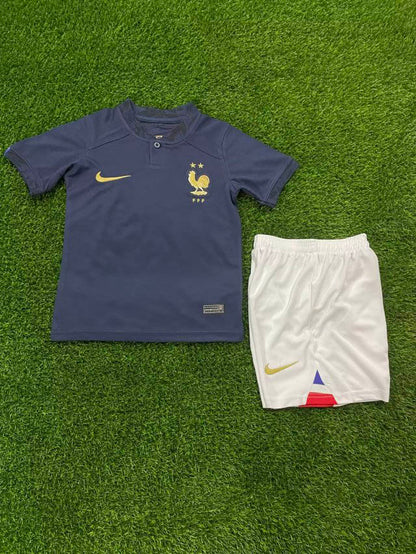 2022 FIFA World Cup France Home Football Shirt Kids Size