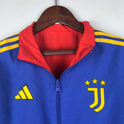 2023-2024 Juventus Reversible Windbreaker（Blue-red）Soccer Jersey 1:1 Thai Quality