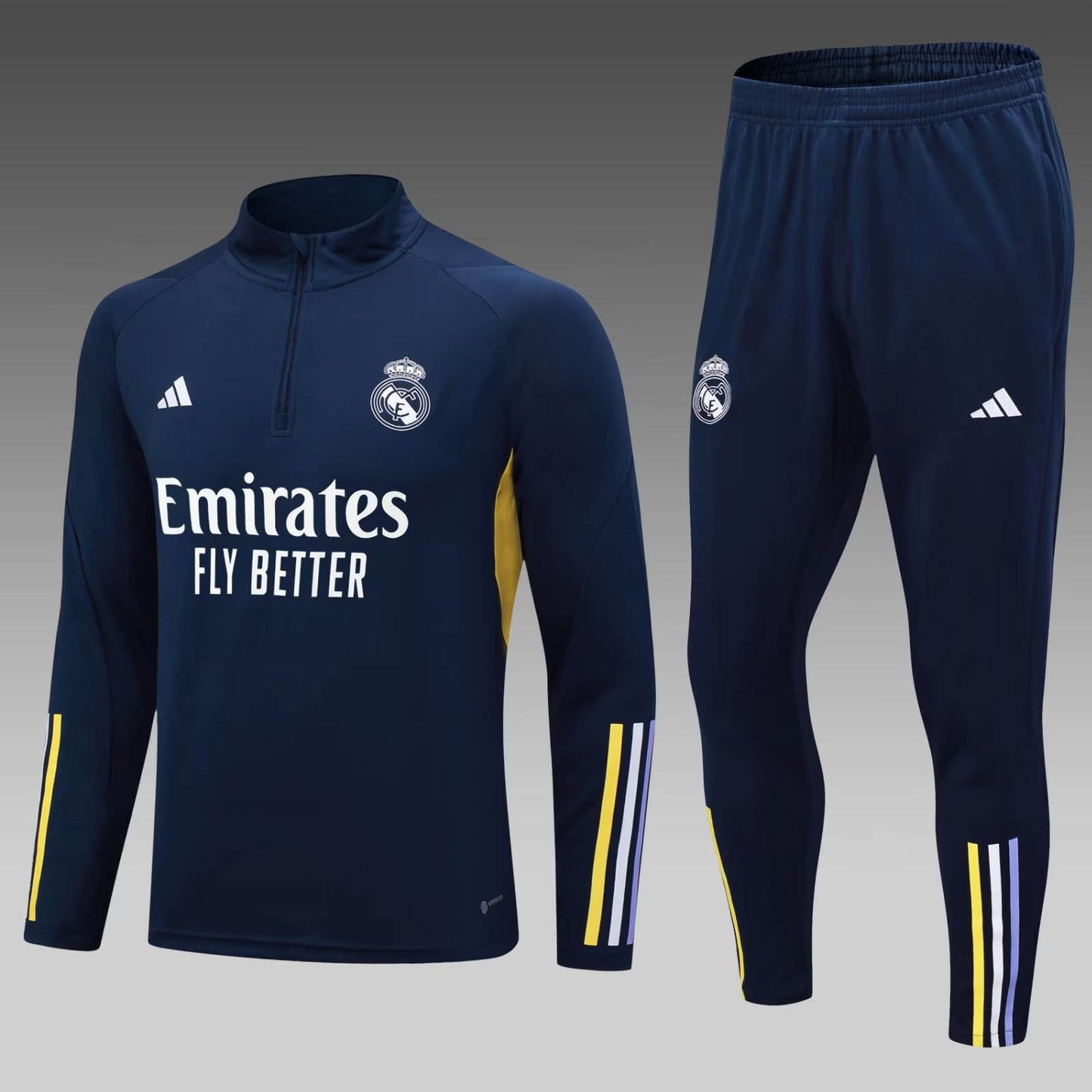 2023/2024 Real Madrid Half-Pull Training Suit Blue Set