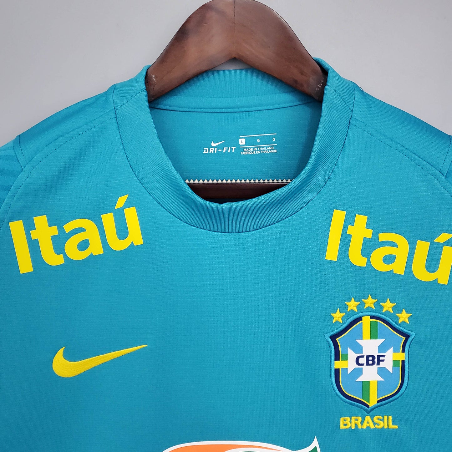 2021 Brazil Training Wear Lake Blue Soccer Jersey