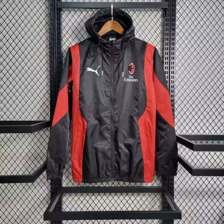 2023/2024 AC Milan Jersey Windbreaker Black-red