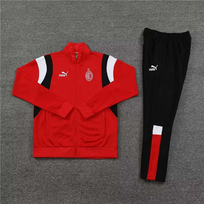 2023/2024 AC Milan Long Zipped Jacket Red Soccer Jersey 1:1 Thai Quality Set