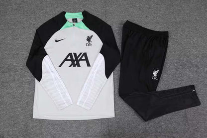 2023/2024 Liverpool Half-Pull Training Suit Gray-white Jersey 1:1 Thai Quality Set