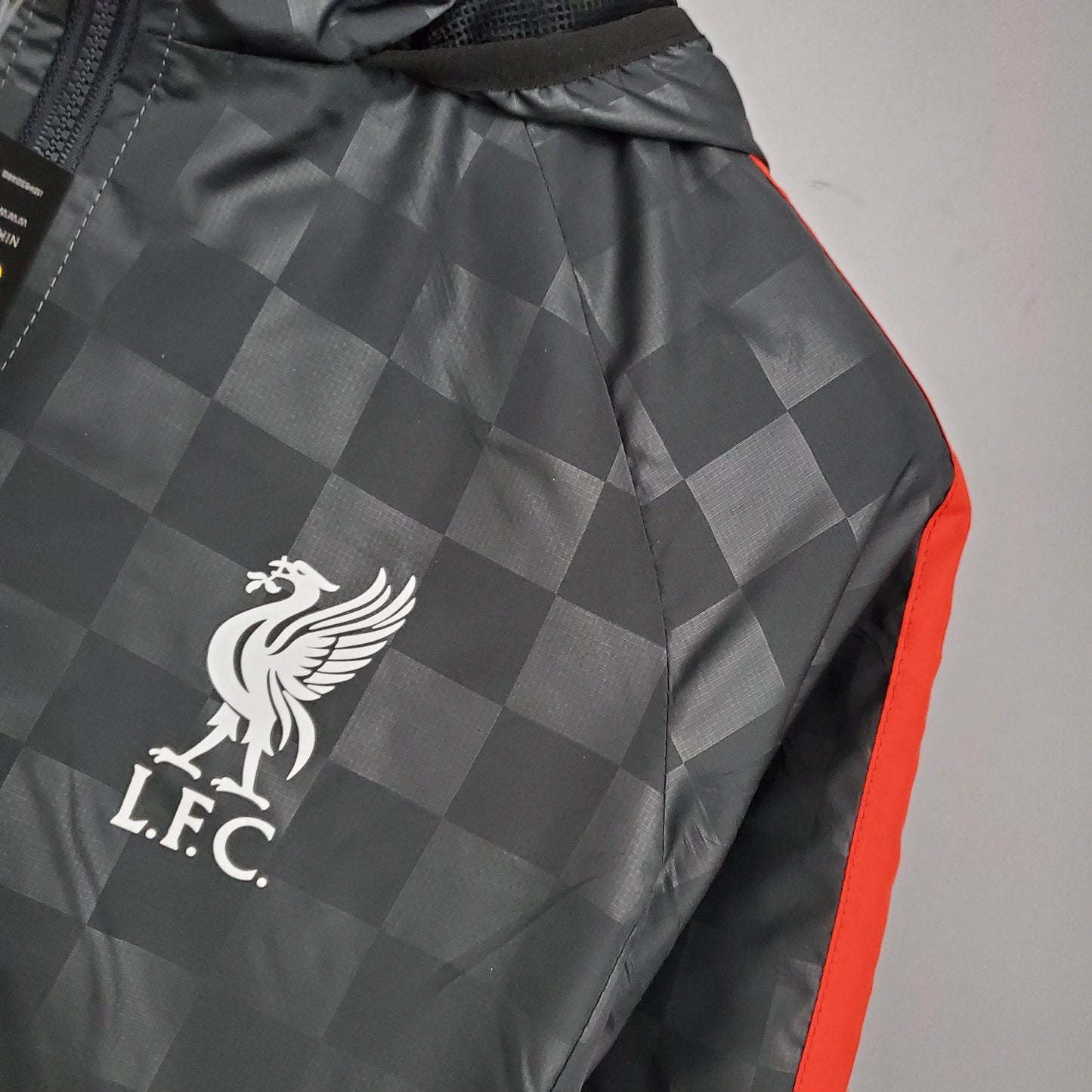 2021/2022 Liverpool Windbreaker Black-Grey Plaid Soccer Jersey 1:1 Thai Quality