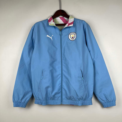 2023/2024 Manchester City Reversible Windbreaker Blue Soccer Jersey 1:1 Thai Quality