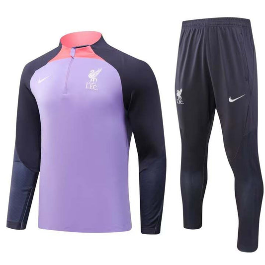 2023 Liverpool Half-Pull Training Suit Purple Jersey 1:1 Thai Quality Set