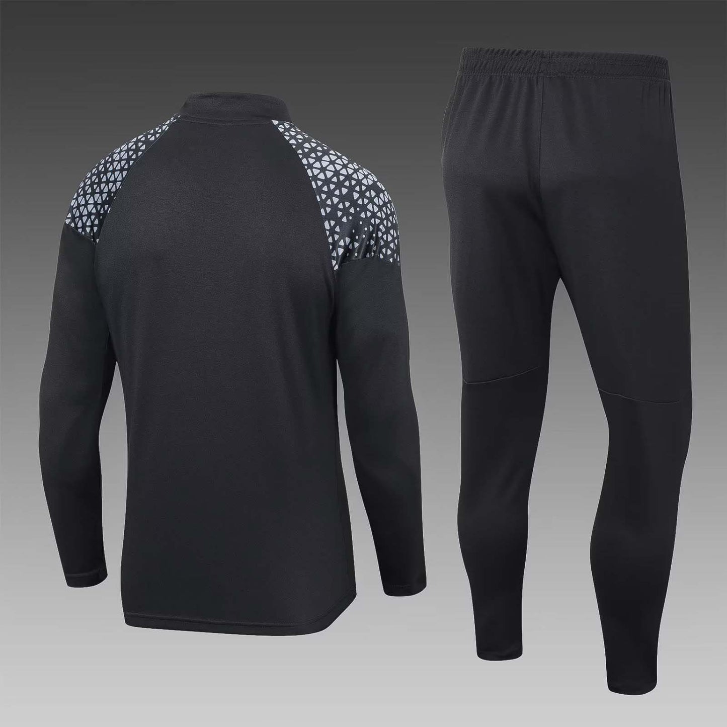 2023/2024 Olympique de Marseille Half-Pull Training Suit Black Football Jersey Set