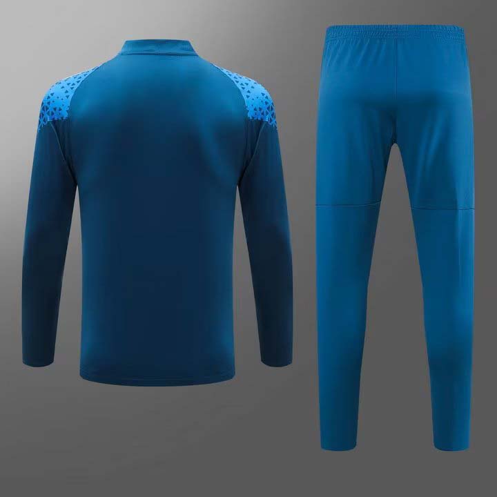 2023/2024 Olympique de Marseille Half-Pull Training Suit Blue Football Jersey Set