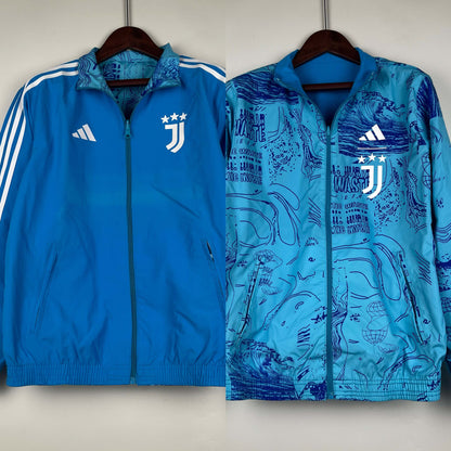 2023-2024 Juventus Reversible Windbreaker Blue Soccer Jersey 1:1 Thai Quality