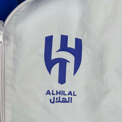 2023/2024 Al-Nassr Reversible Windbreaker（White-Blue）Soccer Jersey 1:1 Thai Quality