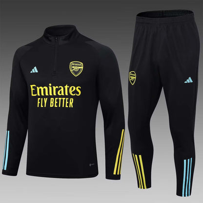 2023/2024 Arsenal Half-Pull Training Suit black Football Shirt 1:1 Thai Quality Set