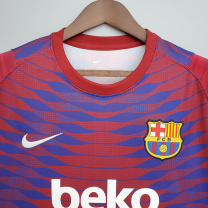 2021-2022 Barcelona Training Suit Red And Blue